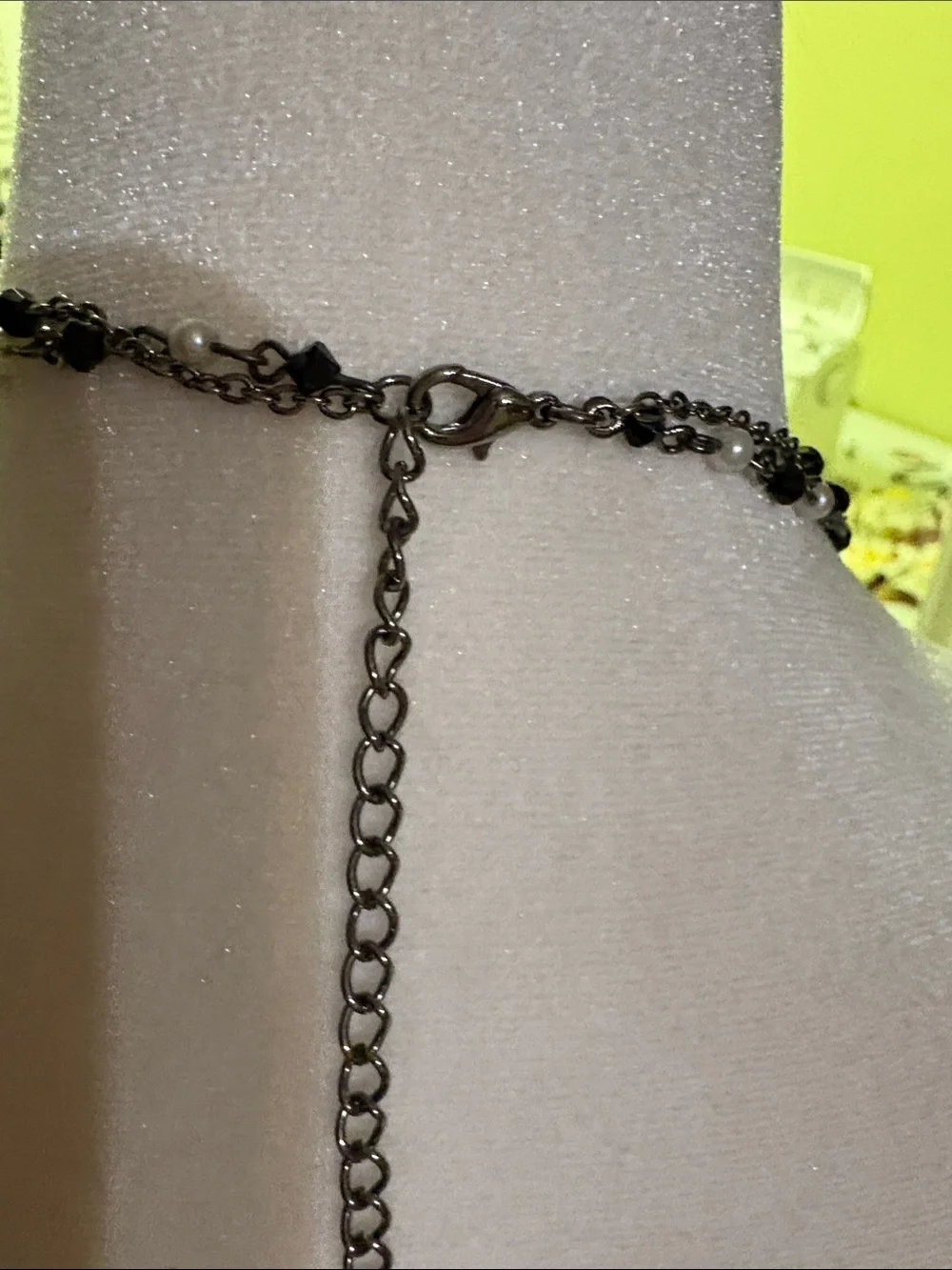 16” Black Crystal Cross Rosary Necklace - Women Jewelry